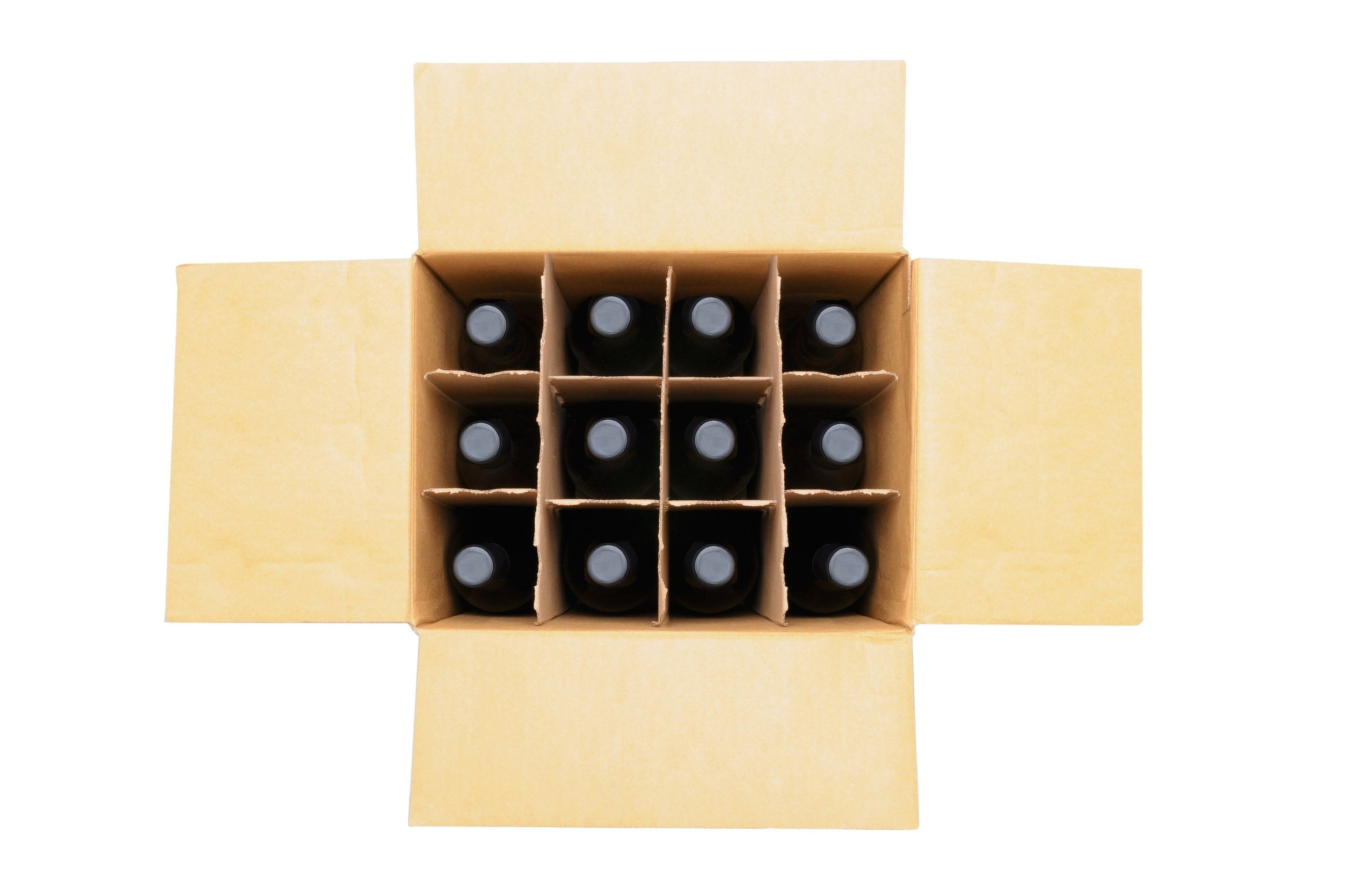 For 6 or 12 Bottles Strong Sturdy Cardboard Wine Bottle Carrier Mailing Boxes 